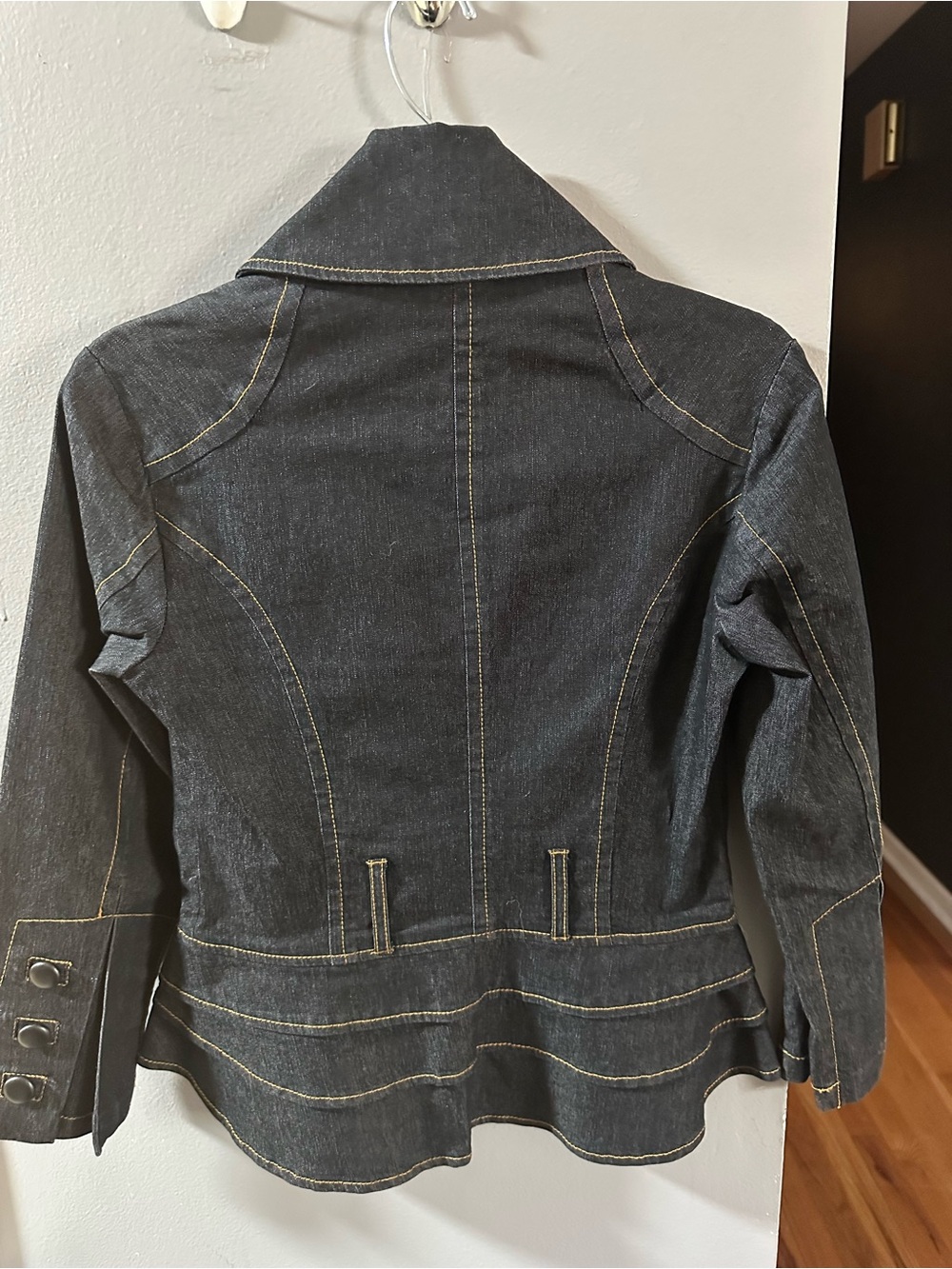 Bisou Bisou Structured Dark Denim Jacket - Picture 3 of 10